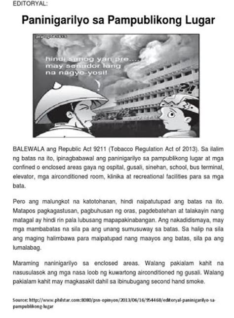 halimbawa ng editorial|EDITORYAL .